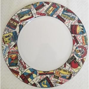 Habitat Americana American Roadside Omnibus Collection Map Pattern Dinner Plate